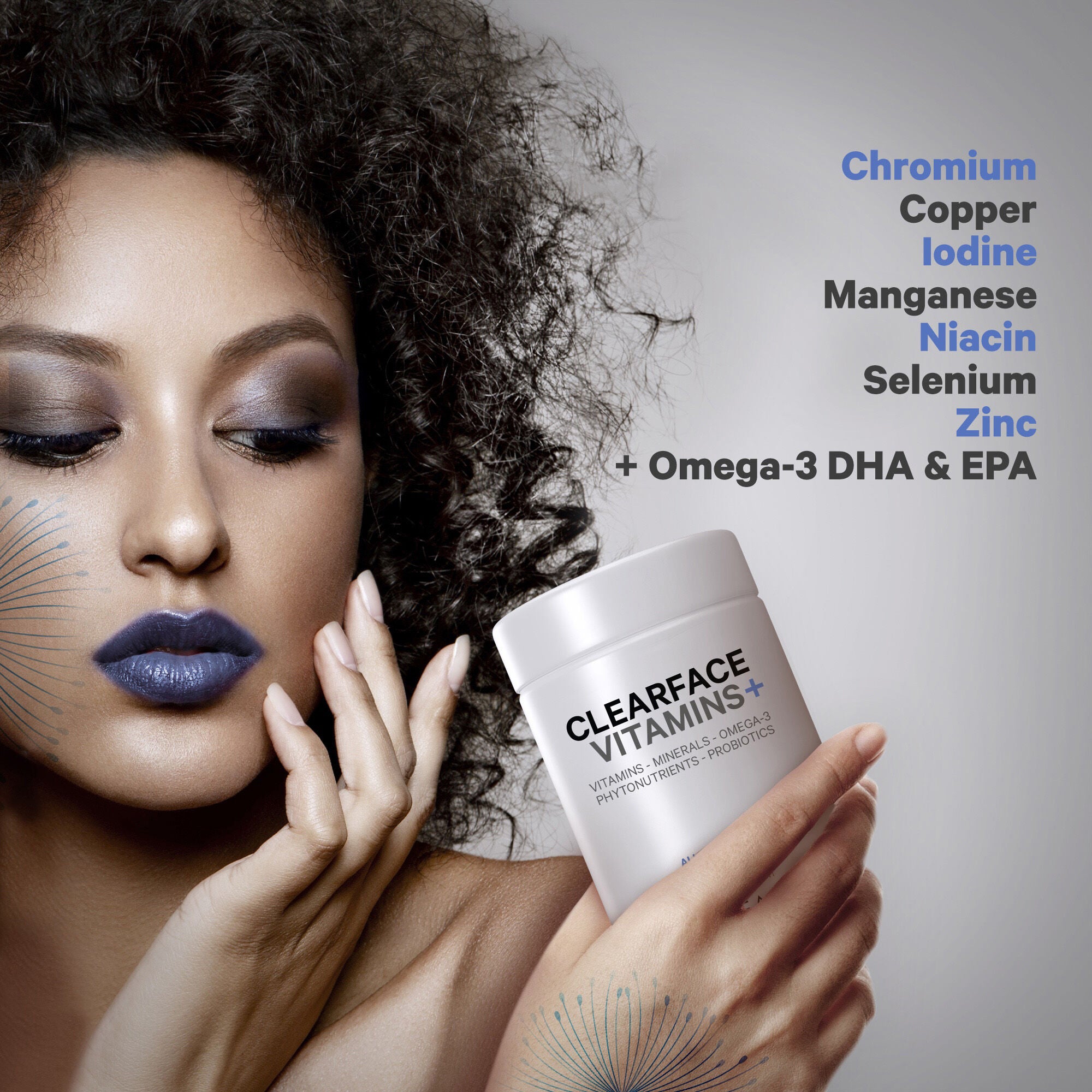 Clearface Vitamins - Daily Multivitamin - Minerals - Herbs - 90 Capsules (30 Servings)  | GNC